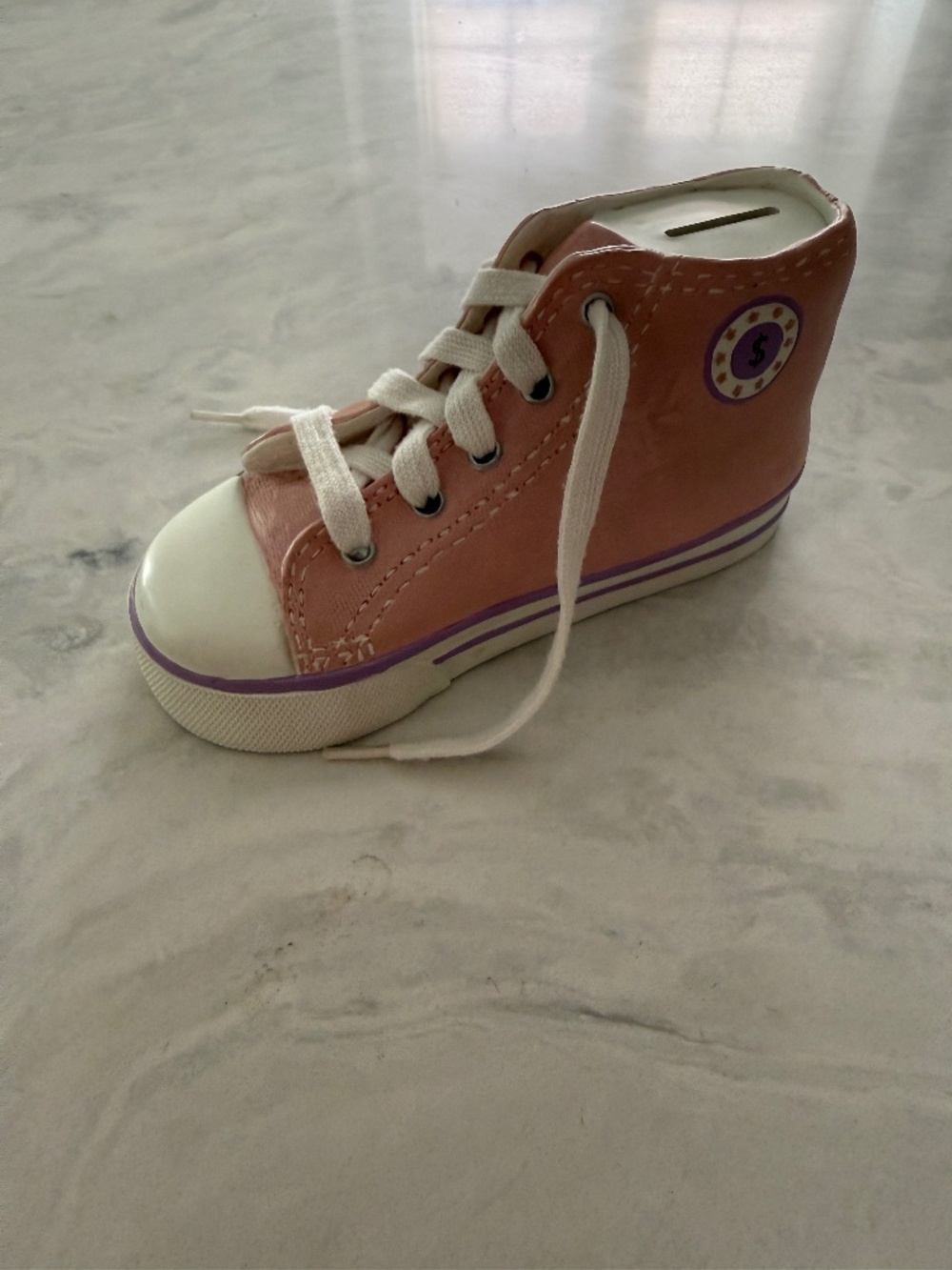 Pink Converse style Mud Pie bank